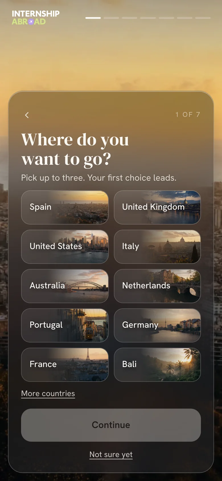 Internship Abroad, choosing where to go